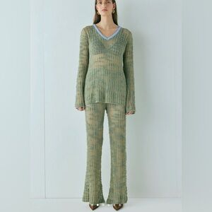 VRG GRL Green Textured Knit Set